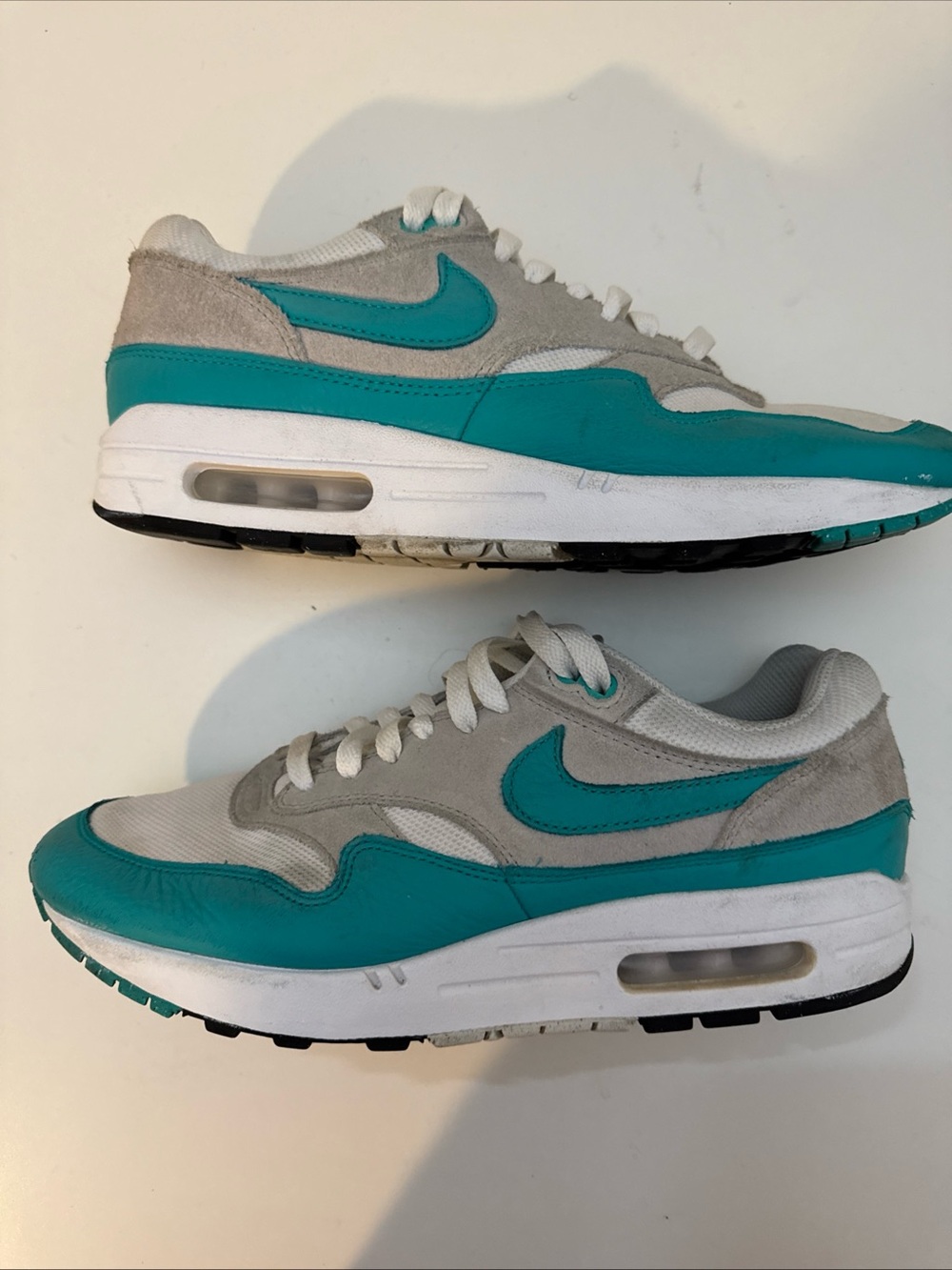 Nike Air Max 1 Men's Sneakers Clear Jade Neutral Grey White, Size 9, DZ4549-001